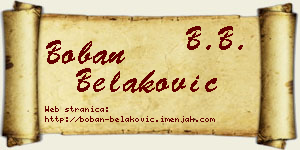 Boban Belaković vizit kartica